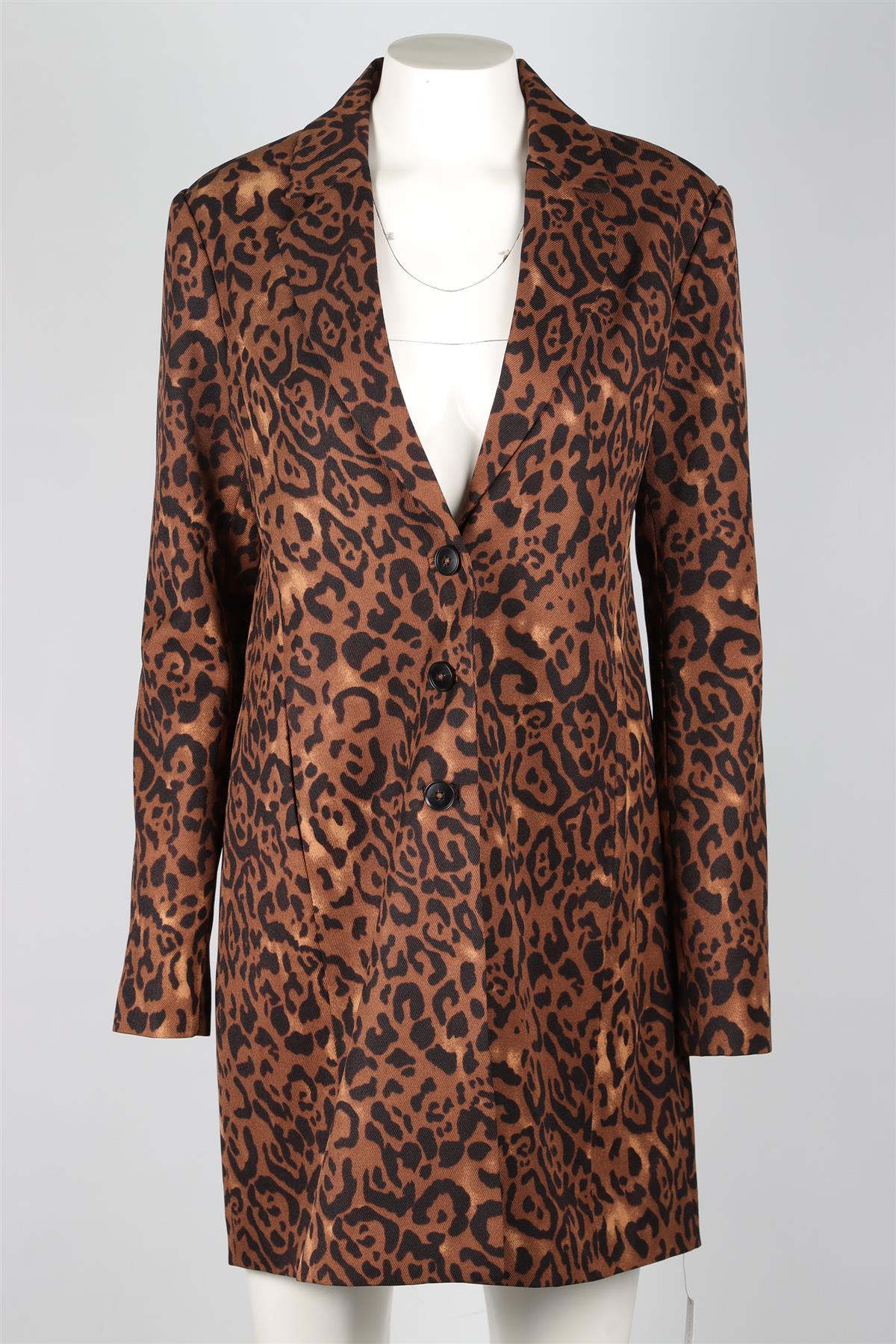 REFORMATION + LAURA HARRIER BROWN WOVEN COAT SMALL