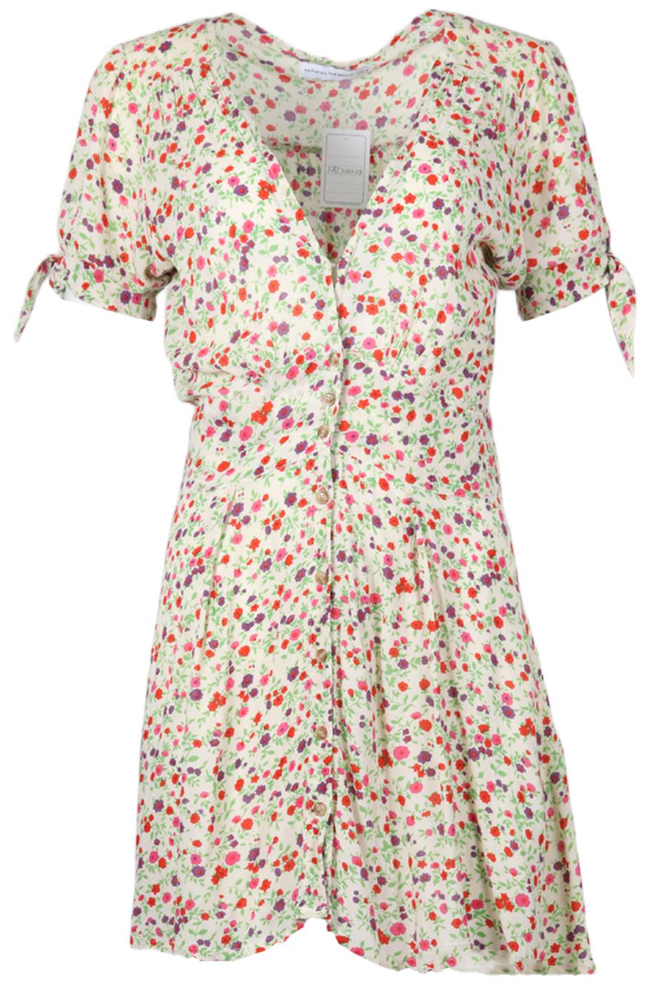 FAITHFULL THE BRAND FLORAL PRINT CREPE MINI DRESS MEDIUM