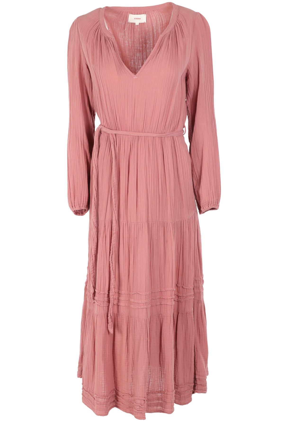 XIRENA PINK COTTON MAXI DRESS SMALL