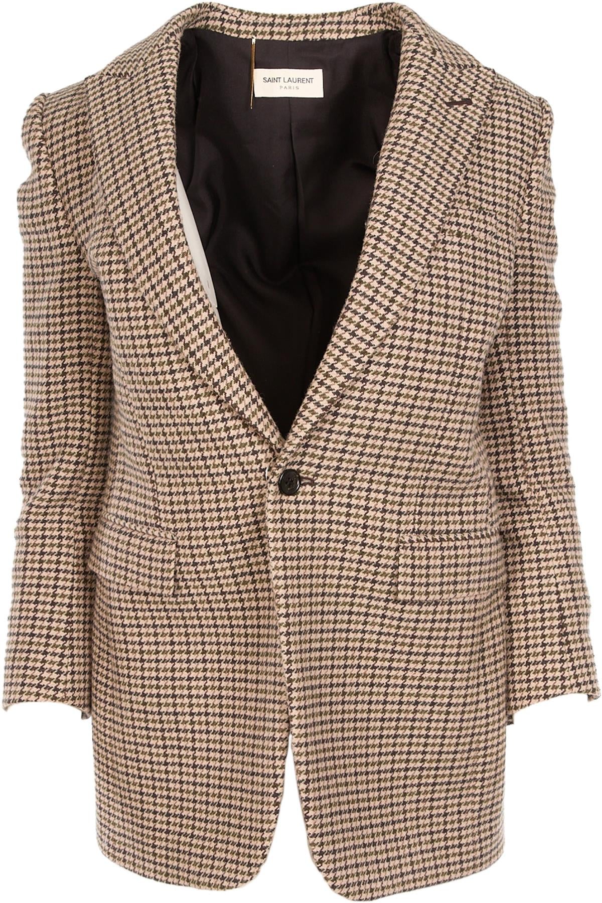 SAINT LAURENT BEIGE WOOL BLAZER UK 8 FR 36