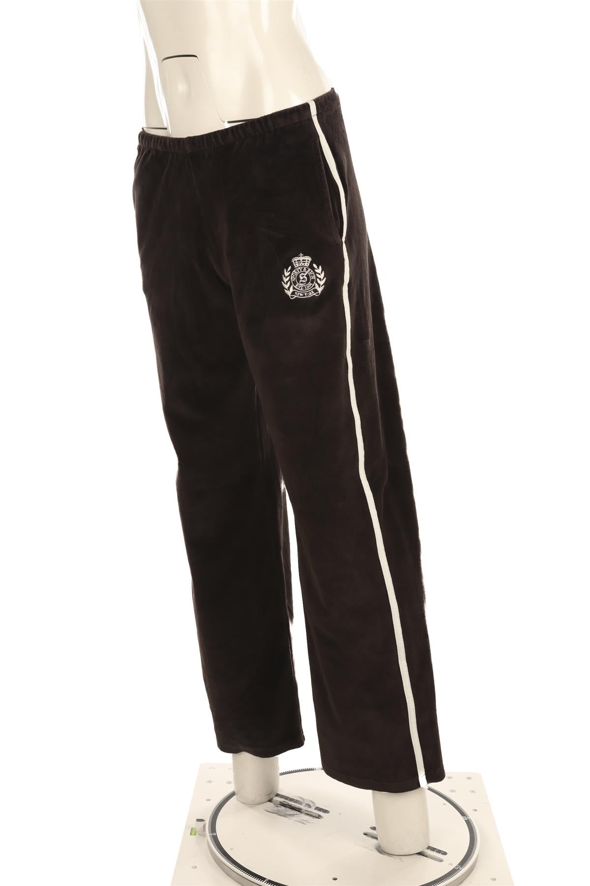 SPORTY & RICH BROWN VELVET STRAIGHT LEG PANTS SMALL