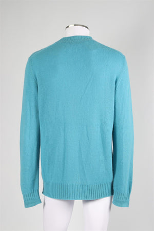 LORO PIANA BLUE MEN'S CASHMERE SWEATER IT 52