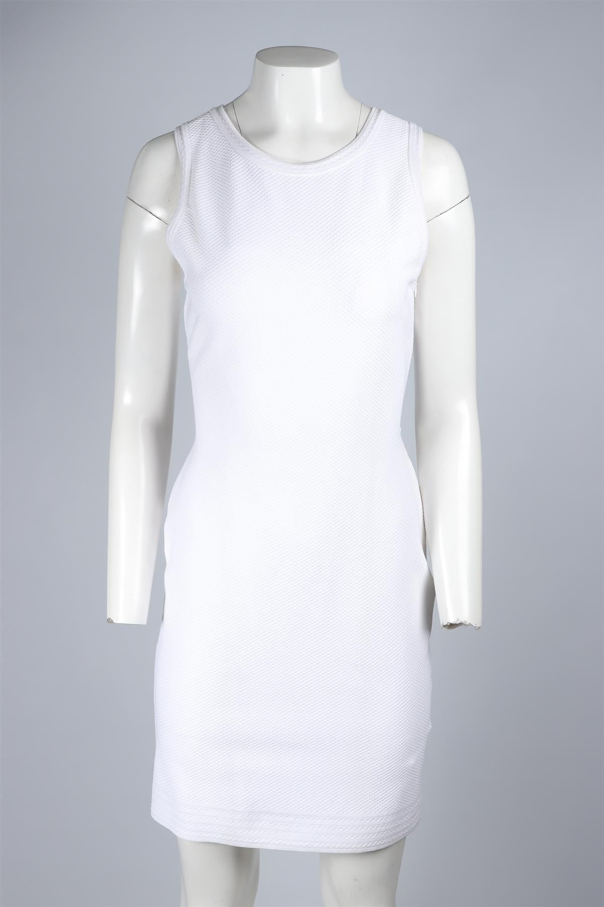 ALAIA WHITE KNIT MINI DRESS FR 42 UK 14