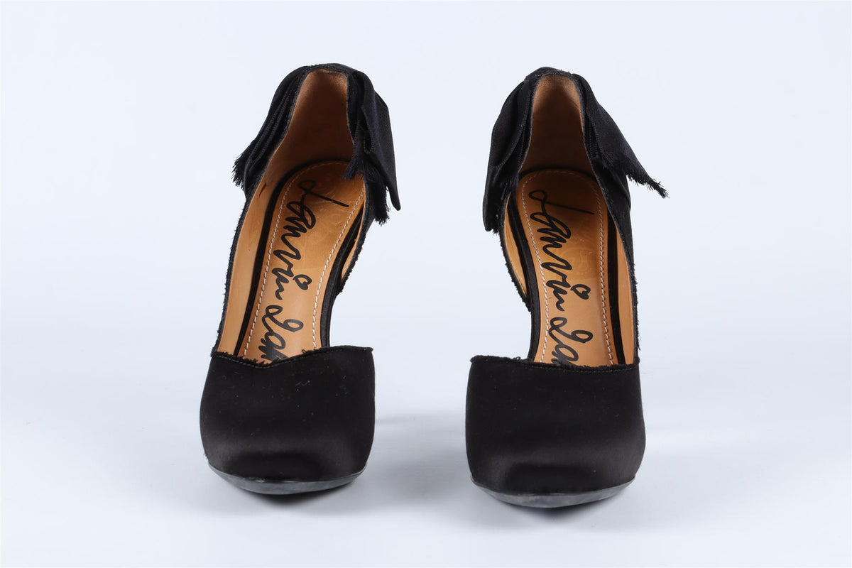 LANVIN BLACK SATIN PUMPS EU 38 UK 5 US 8