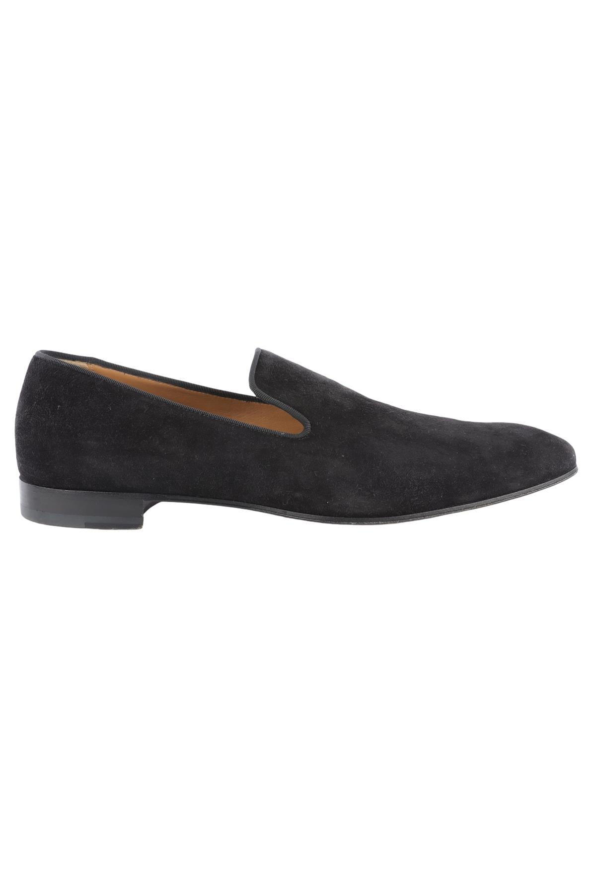CHRISTIAN LOUBOUTIN BLACK MEN'S SUEDE LOAFERS EU 44 UK 10 US 11