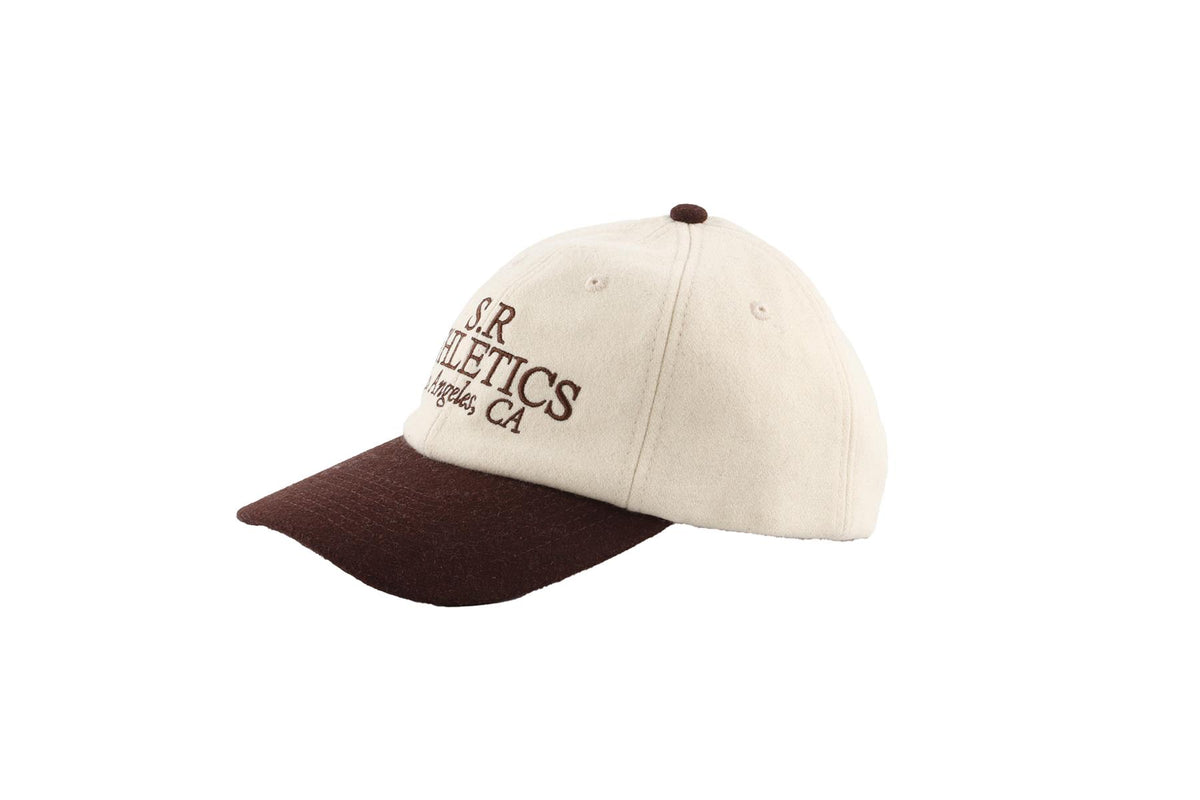 SPORTY & RICH CREAM WOOL BASEBALL CAP