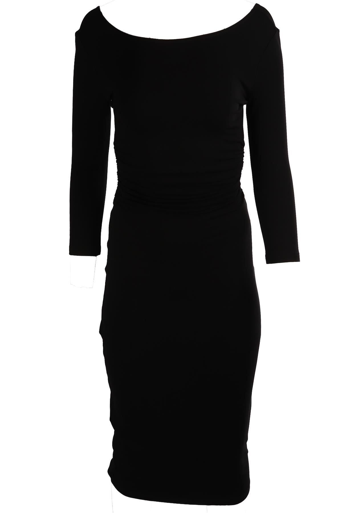 CELINE BLACK CREPE MAXI DRESS FR 38 UK 10