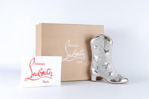 CHRISTIAN LOUBOUTIN SILVER KIDS GIRLS GIDDY BOOTS EU 27 UK 9 US 10