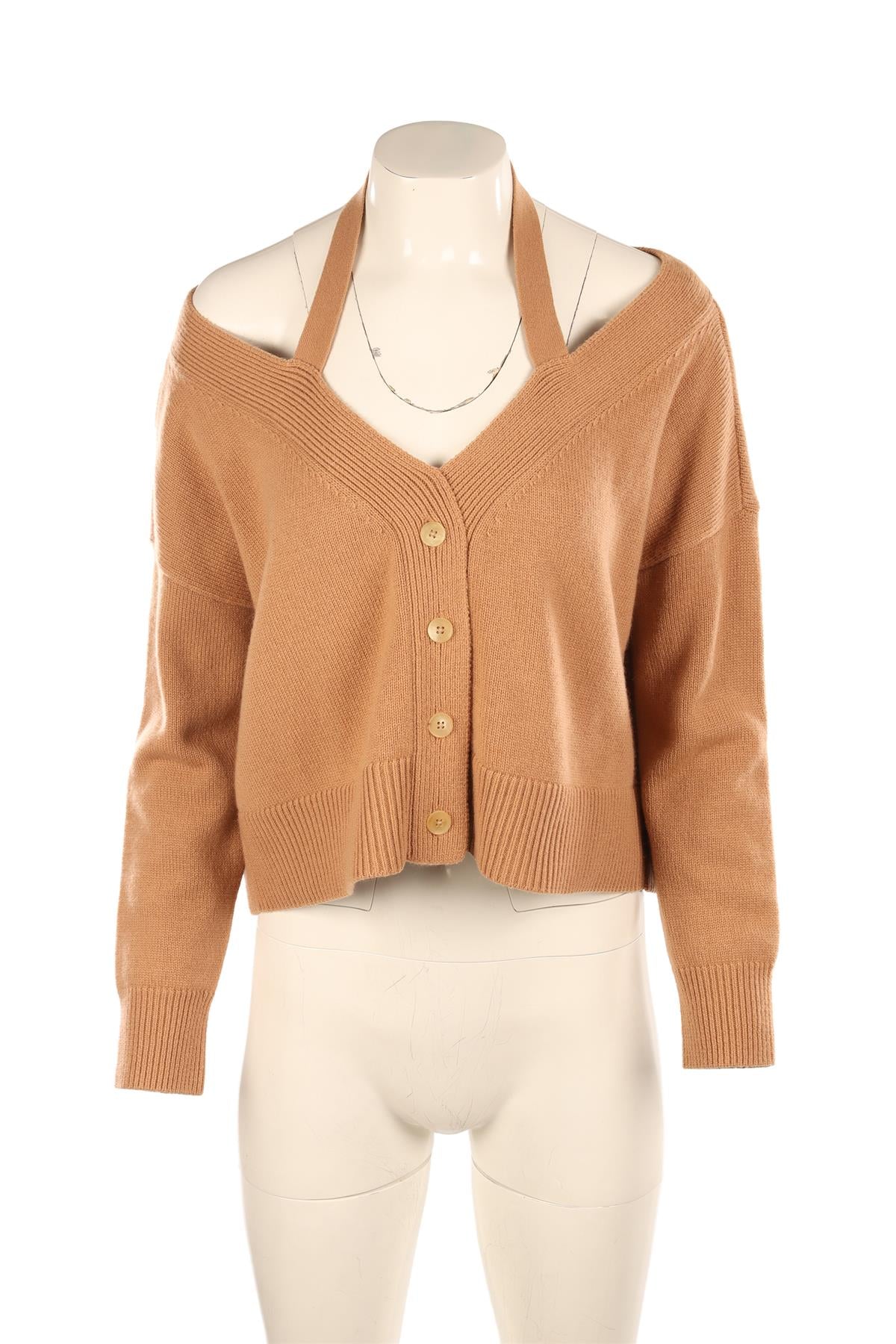 MICHAEL KORS TAN CASHMERE CARDIGAN SMALL