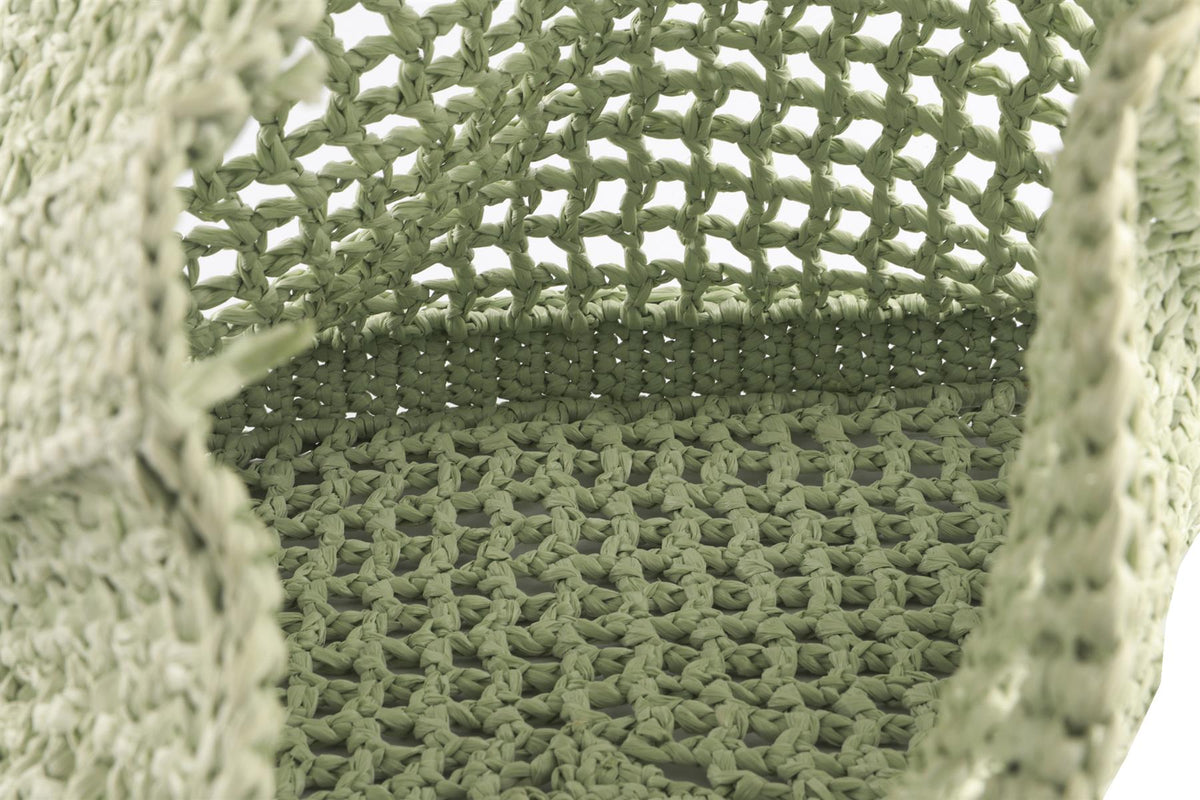 PRADA GREEN RAFFIA TOTE BAG