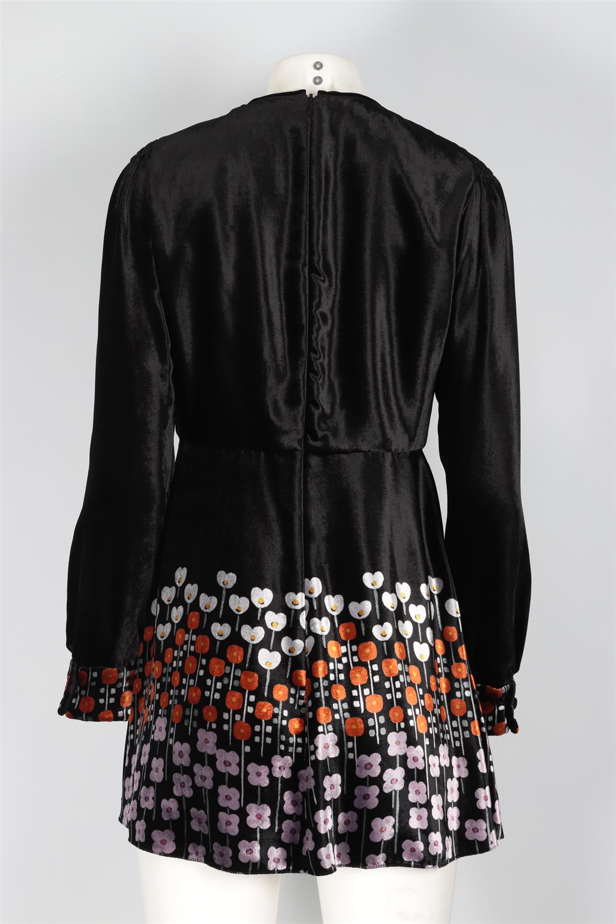 VALENTINO BLACK VELVET MINI DRESS IT 44 UK 12