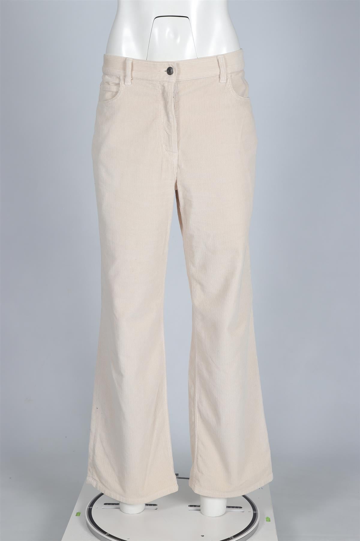 THE ROW CREAM CORDUROY WIDE LEG PANTS US 8 UK 12