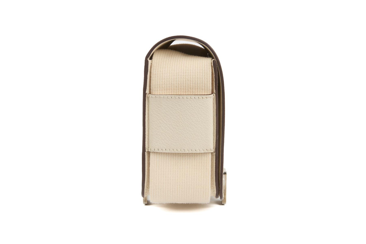 HERMÈS CREAM 2022 GETA CHEVRE LEATHER SHOULDER BAG IN NATA
