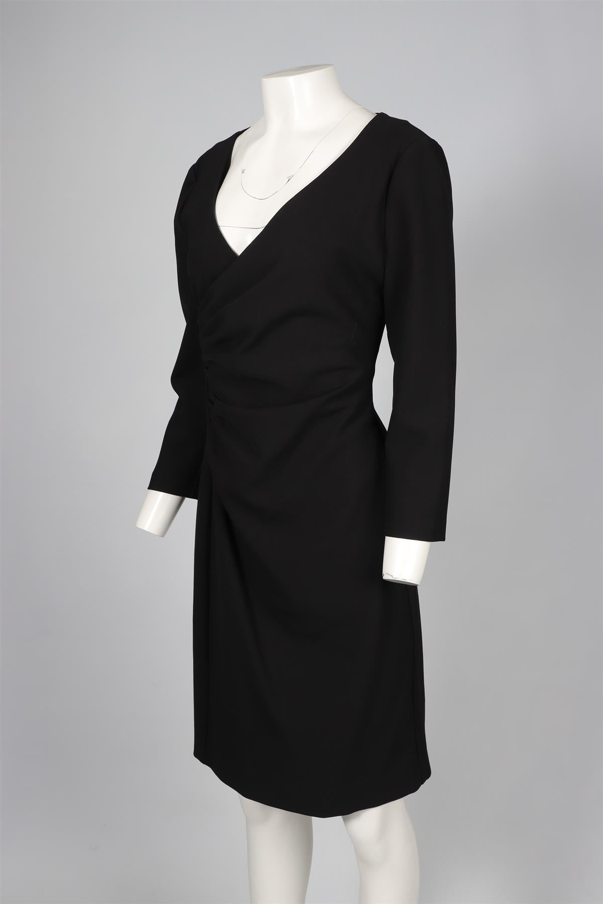 DIANE VON FURSTENBERG BLACK CREPE DRESS US 12 UK 16