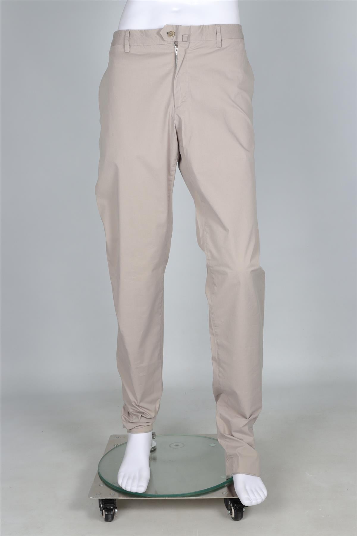 LORO PIANA GREY MEN'S COTTON STRAIGHT LEG TROUSERS IT 58 UK/US 40