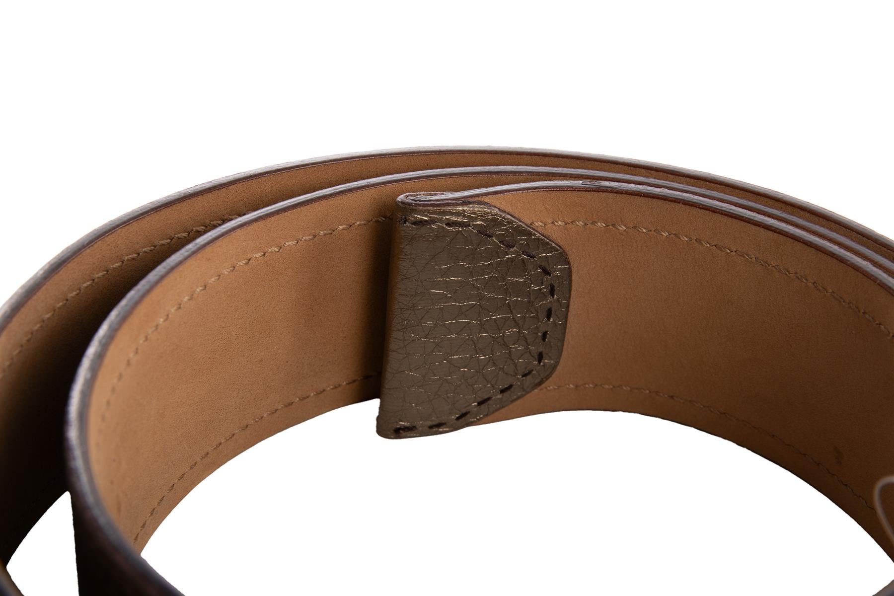 PRADA BRONZE LEATHER BELT 90CM