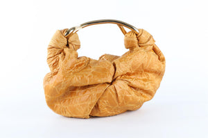 SILVIA TCHERASSI GOLD SOFIA SMALL SATIN TOTE BAG
