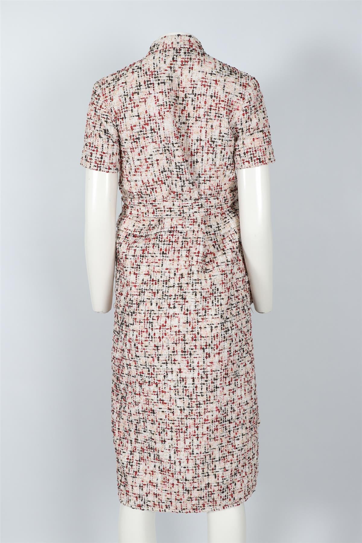 HUISHAN ZHANG PINK TWEED MAXI DRESS UK 8