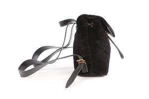 SAINT LAURENT BLACK LOU LOU SMALL VELVET BACKPACK