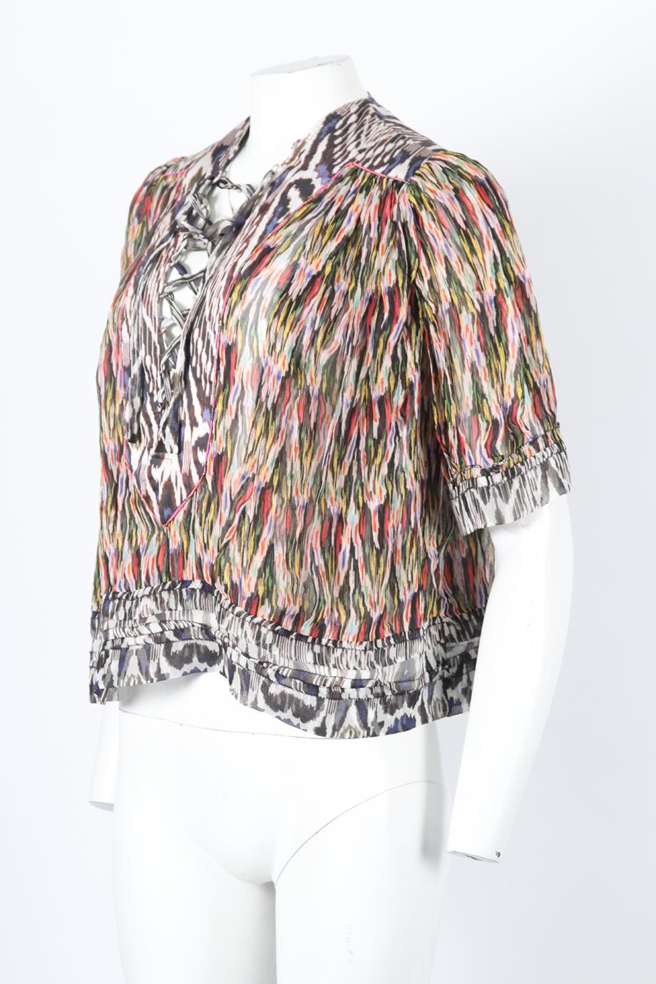 ISABEL MARANT PRINTED SILK BLEND TOP FR 34 UK 6