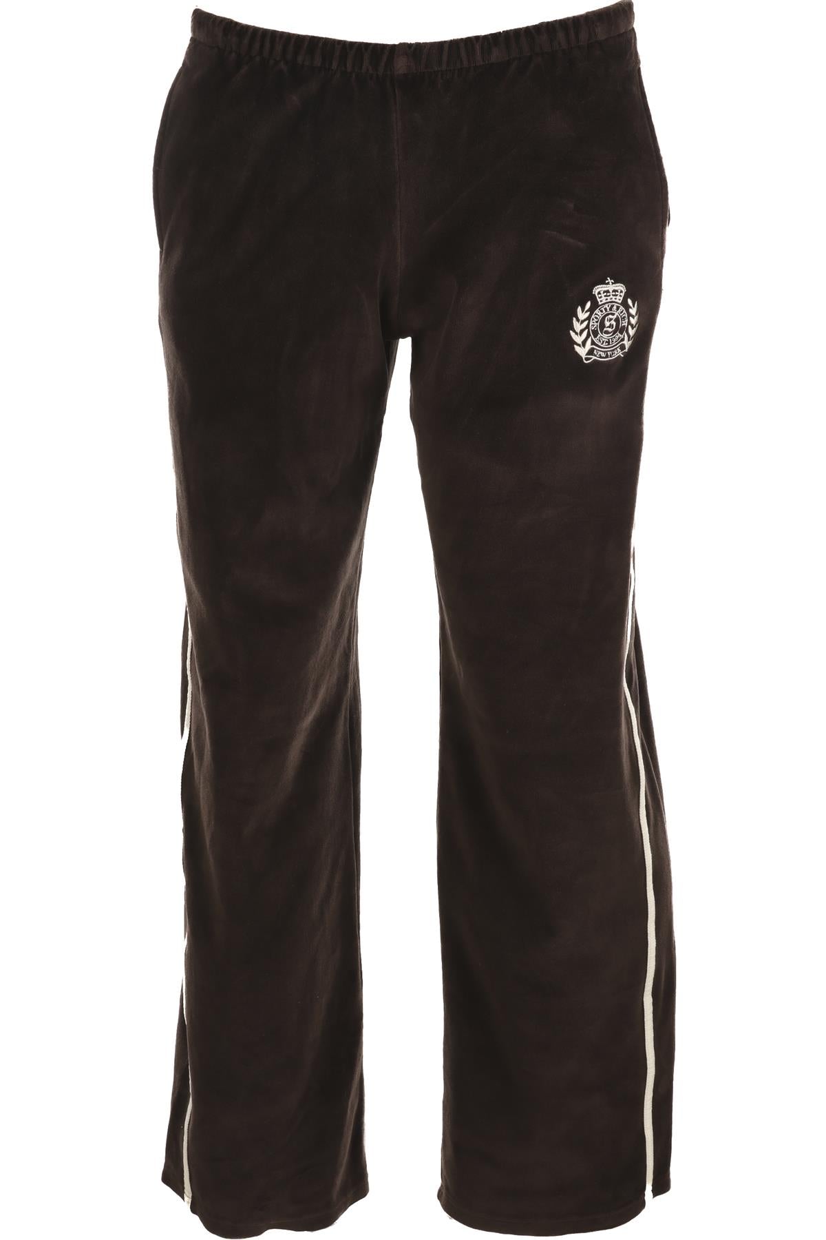SPORTY & RICH BROWN VELVET STRAIGHT LEG PANTS SMALL