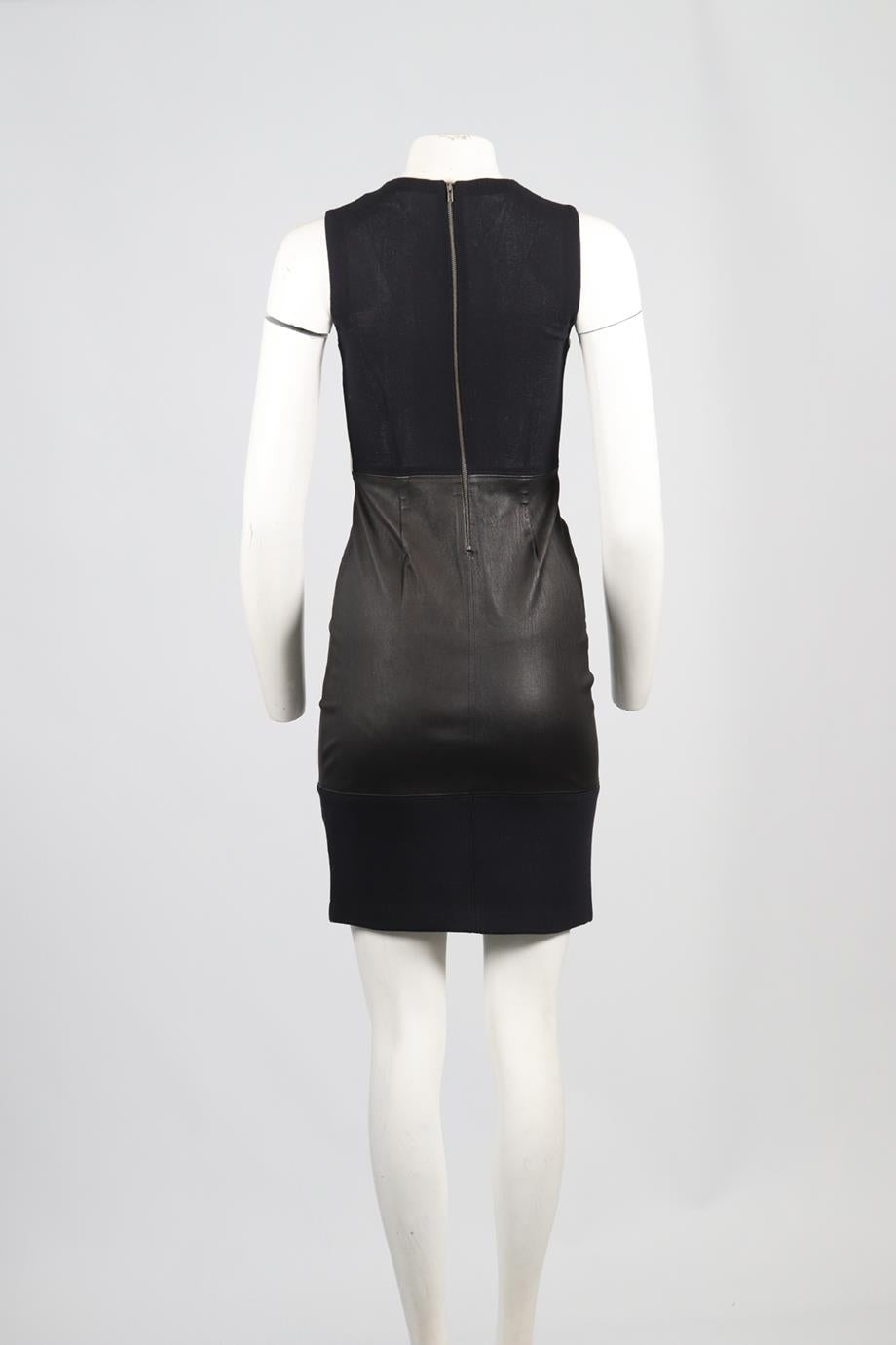 A.L.C. COTTON AND LEATHER MINI DRESS US 4 UK 8