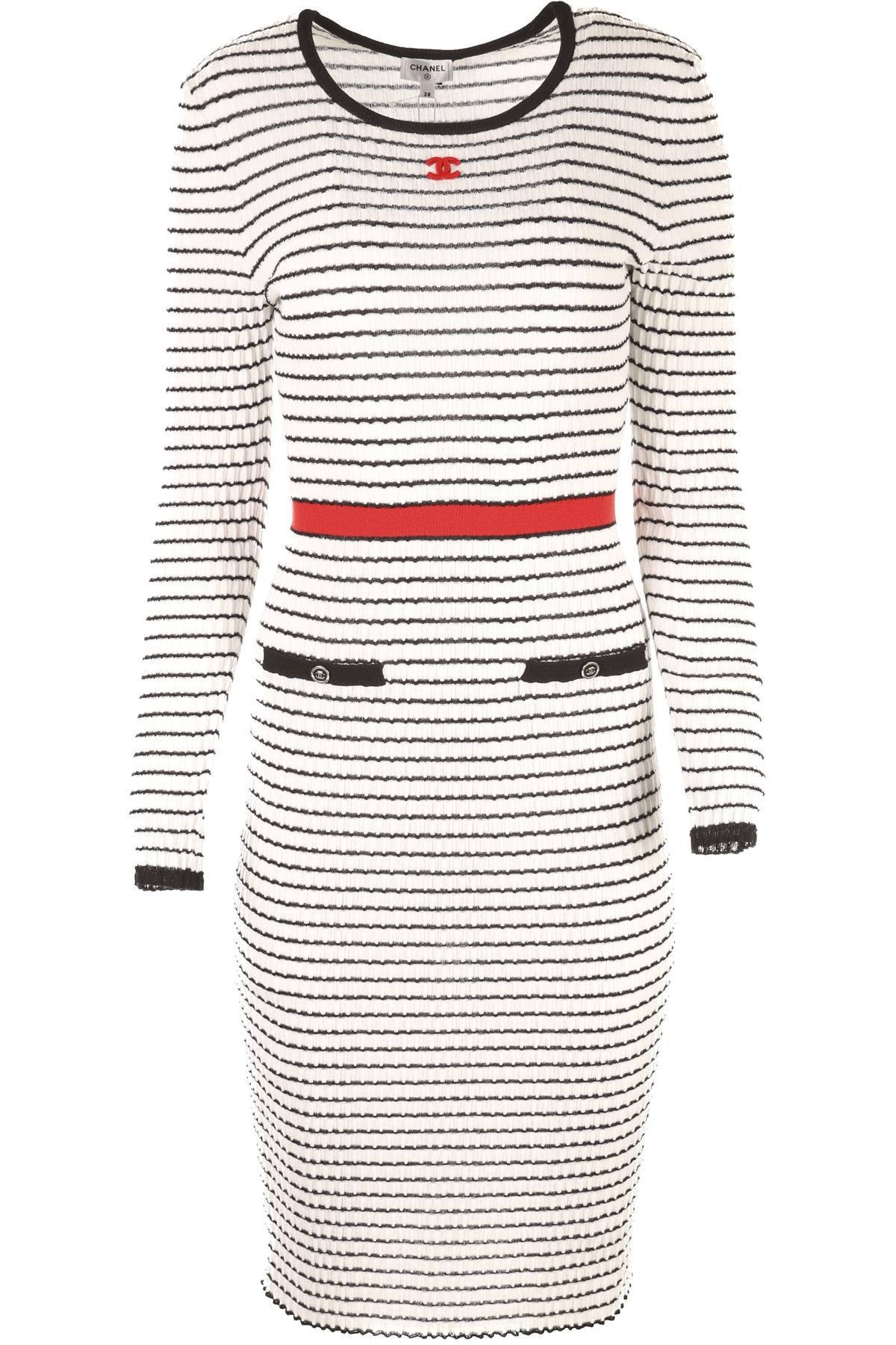CHANEL WHITE 2024 COTTON MIDI DRESS FR 38 UK 10