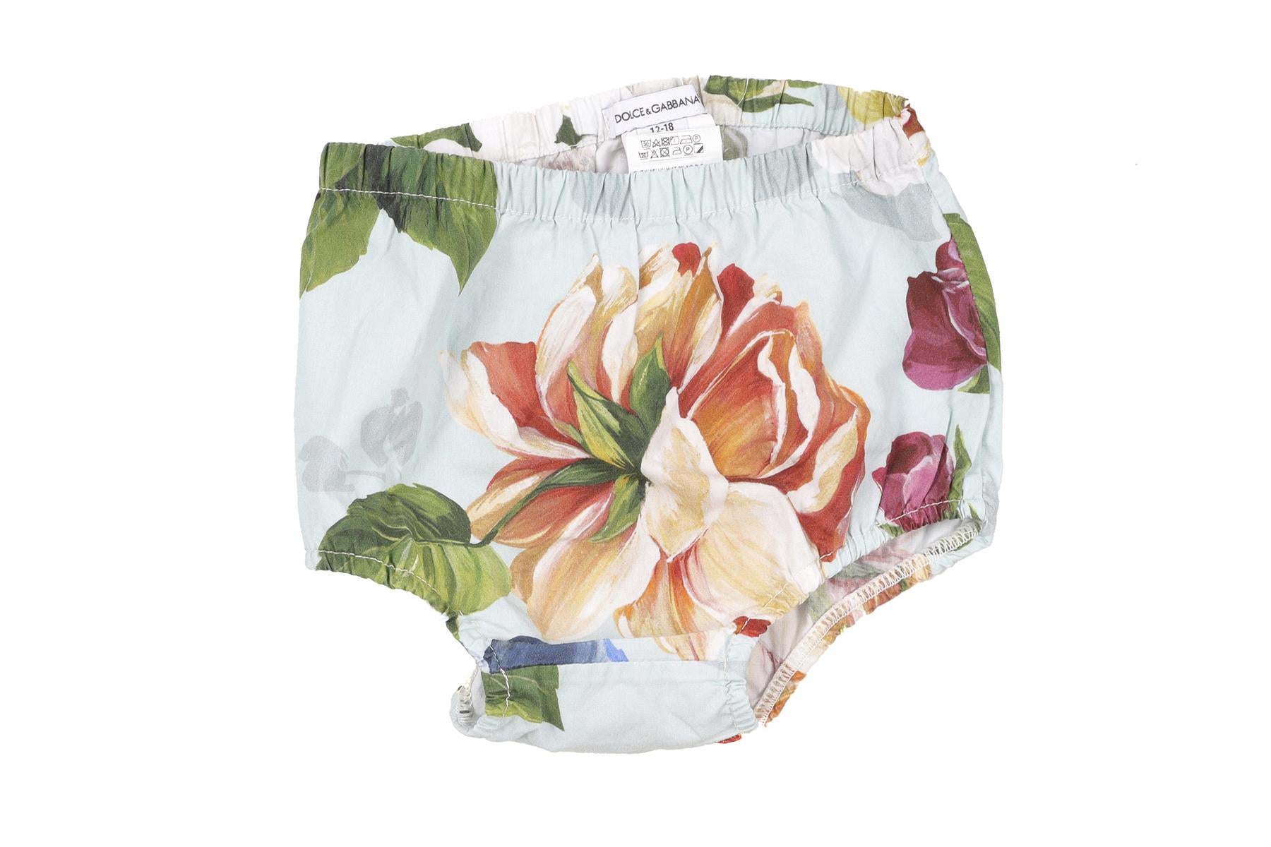 DOLCE & GABBANA BLUE BABY GIRLS DRESS AND BLOOMERS SET 12-18 MONTHS