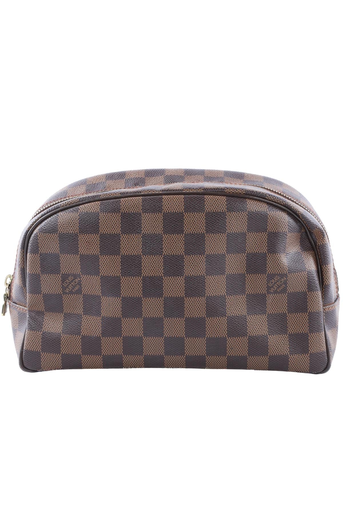 LOUIS VUITTON BROWN 2013 TROUSSE TOILETTE 25 DAMIER EBENE COSMETICS POUCH