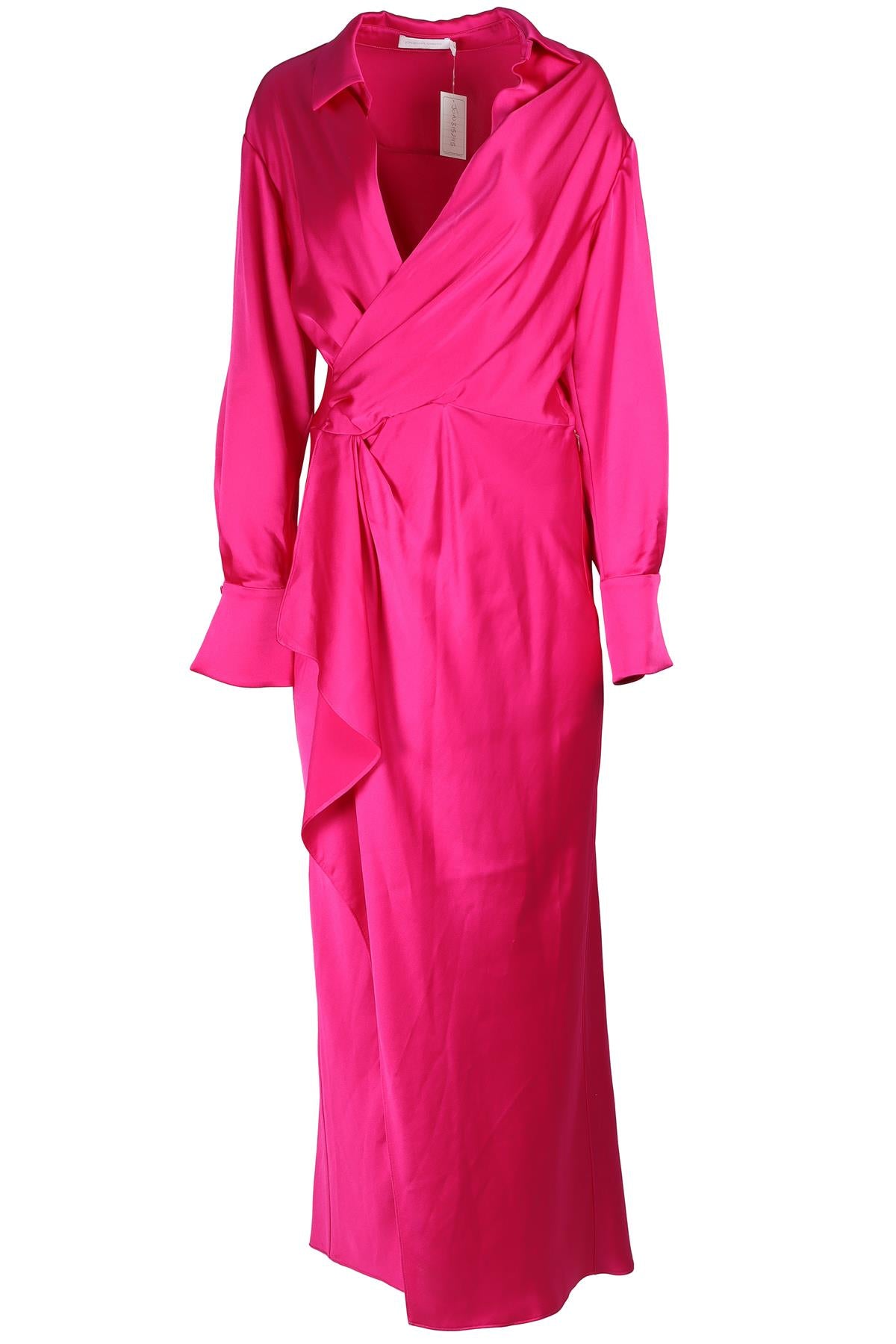 JONATHAN SIMKHAI PINK SATIN MIDI DRESS US 10 UK 14