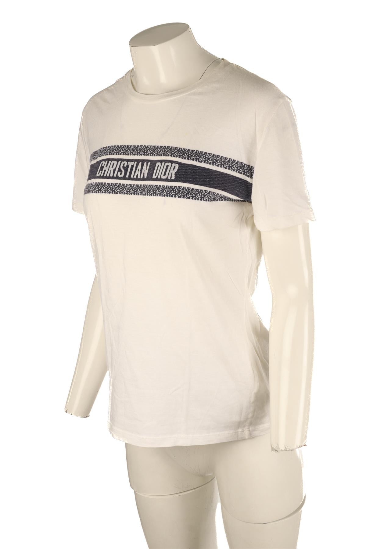 CHRISTIAN DIOR WHITE COTTON T-SHIRT LARGE