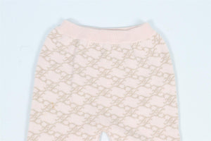 FENDI PINK KIDS GIRLS FF WOOL PANTS 24 MONTHS