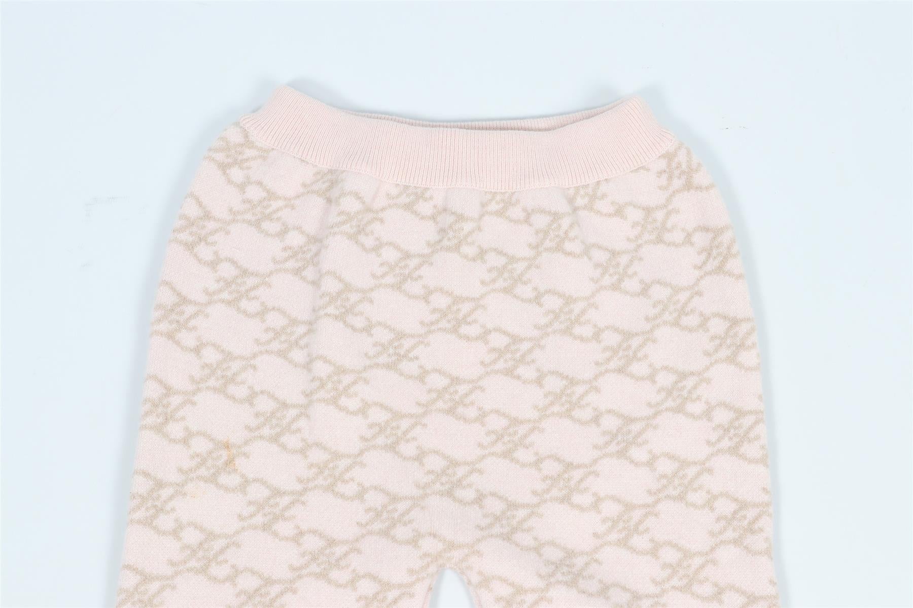 FENDI PINK KIDS GIRLS FF WOOL PANTS 24 MONTHS