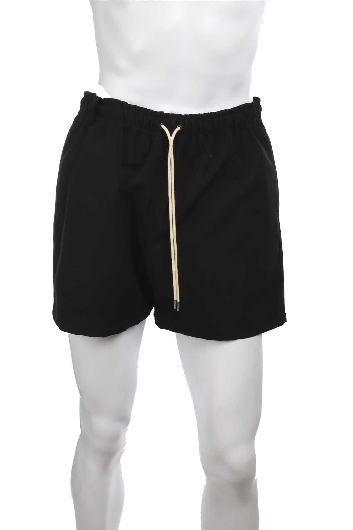 AURALEE BLACK MENS WOOL SHORTS SMALL