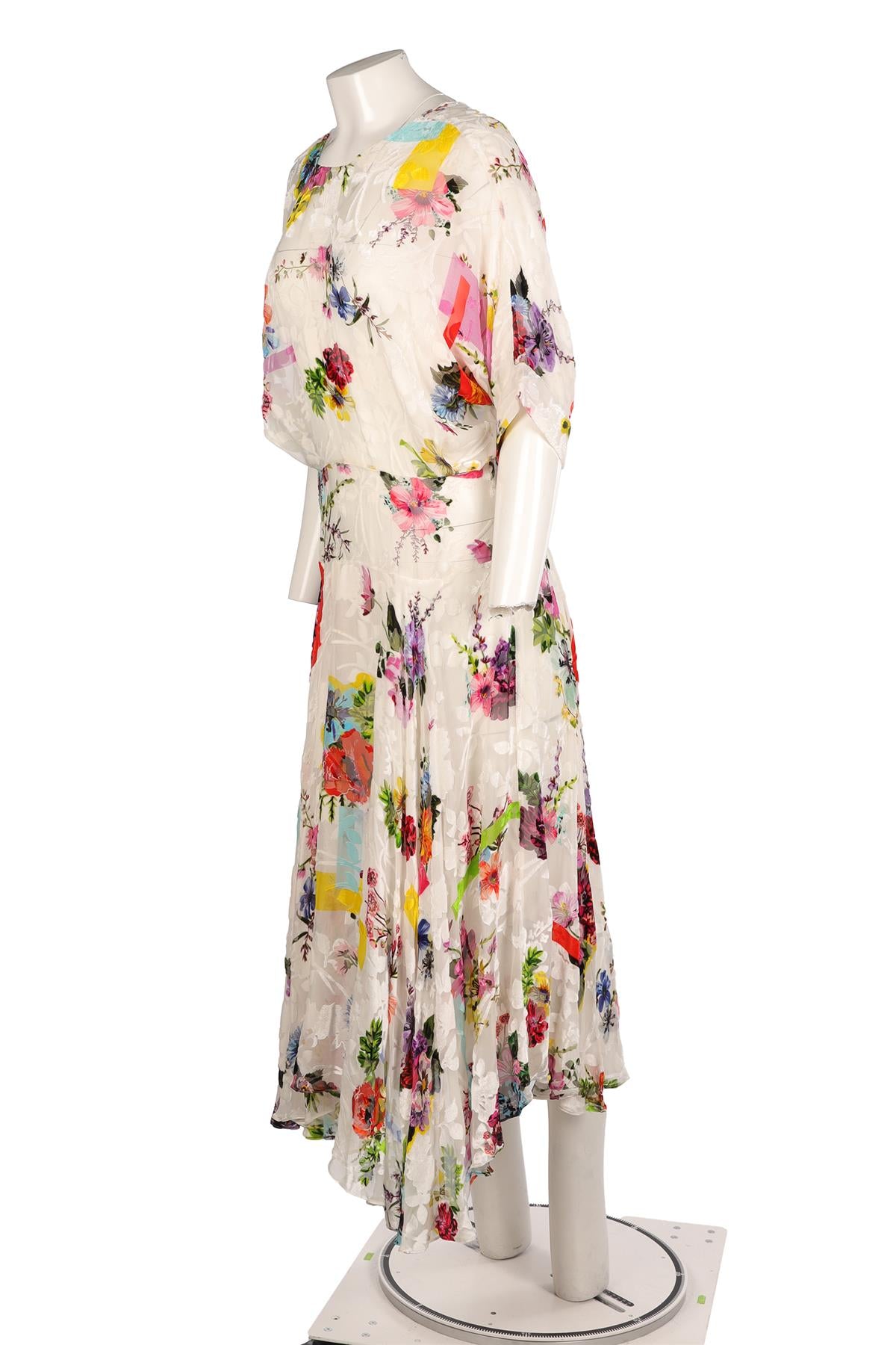 PREEN BY THORNTON BREGAZZI MULTI SILK MAXI DRESS SMALL