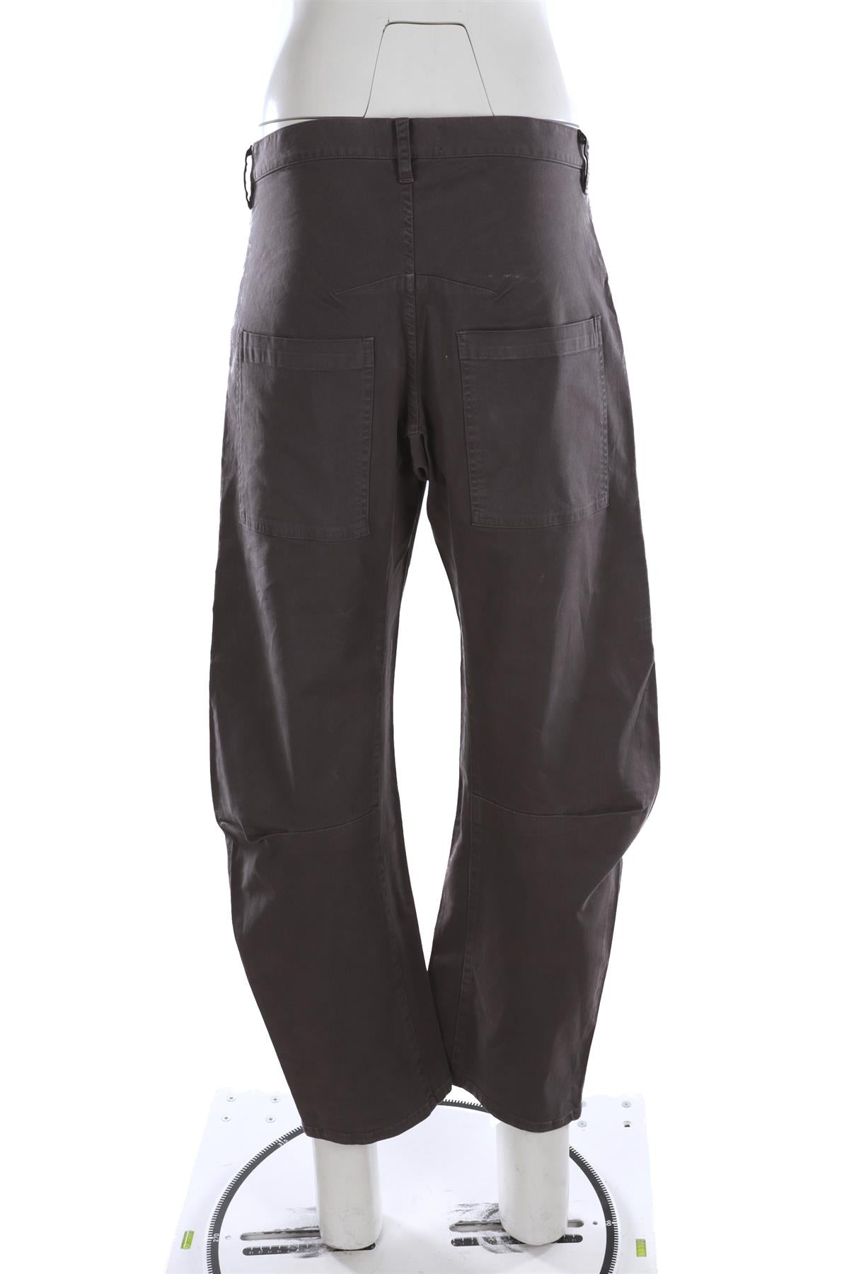 NILI LOTAN GREY COTTON BARREL LEG PANTS US 4 UK 8