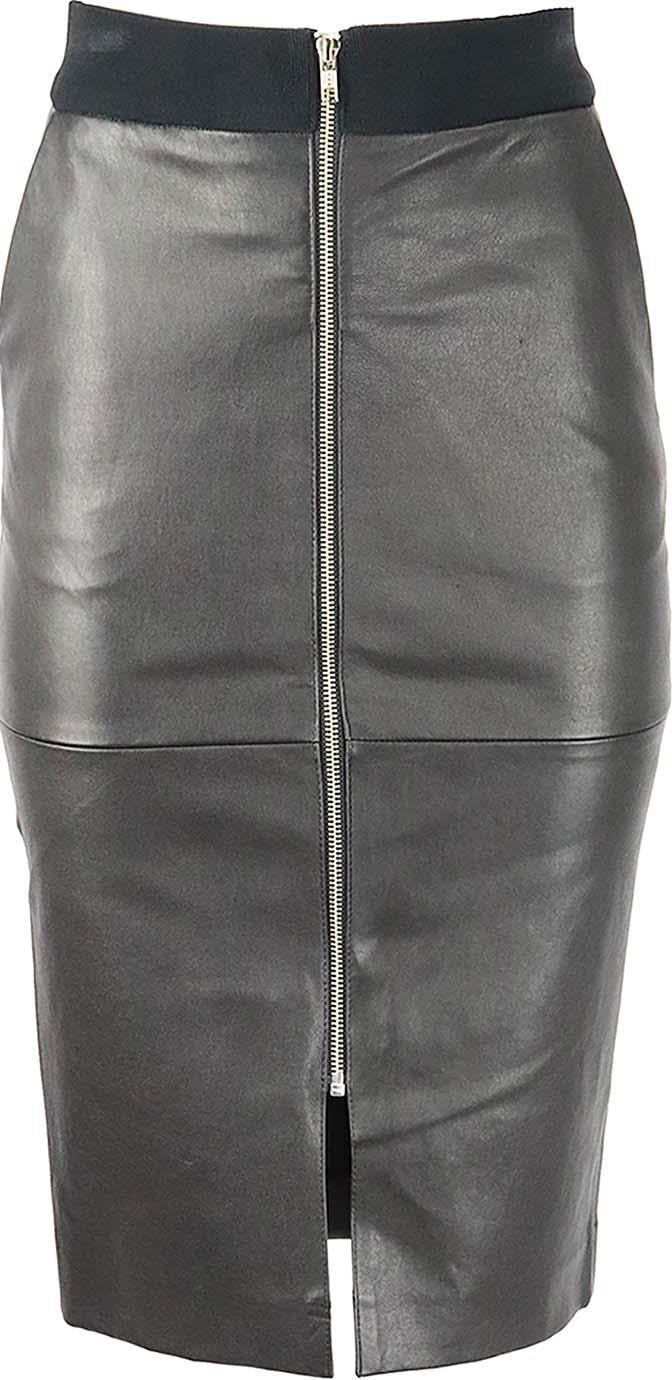 A.L.C. ZIP TRIMMED LEATHER SKIRT US 6 UK 10