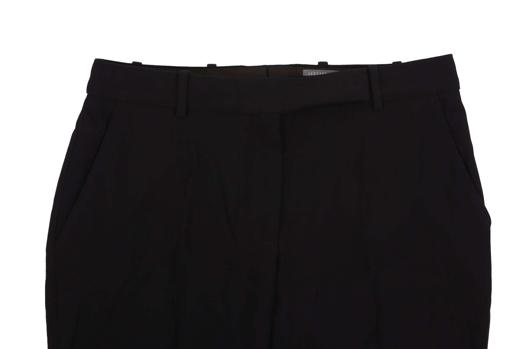 ALEXANDER MCQUEEN BLACK CREPE FLARED PANTS IT 38 UK 6