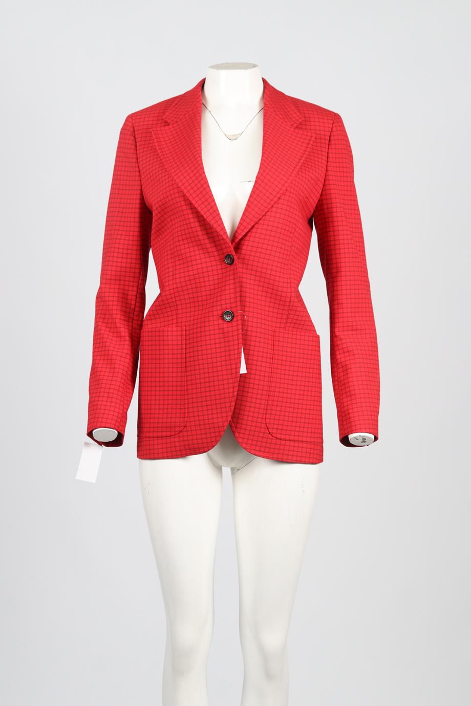 PS PAUL SMITH CHECKED WOOL BLEND BLAZER IT 42 UK 10