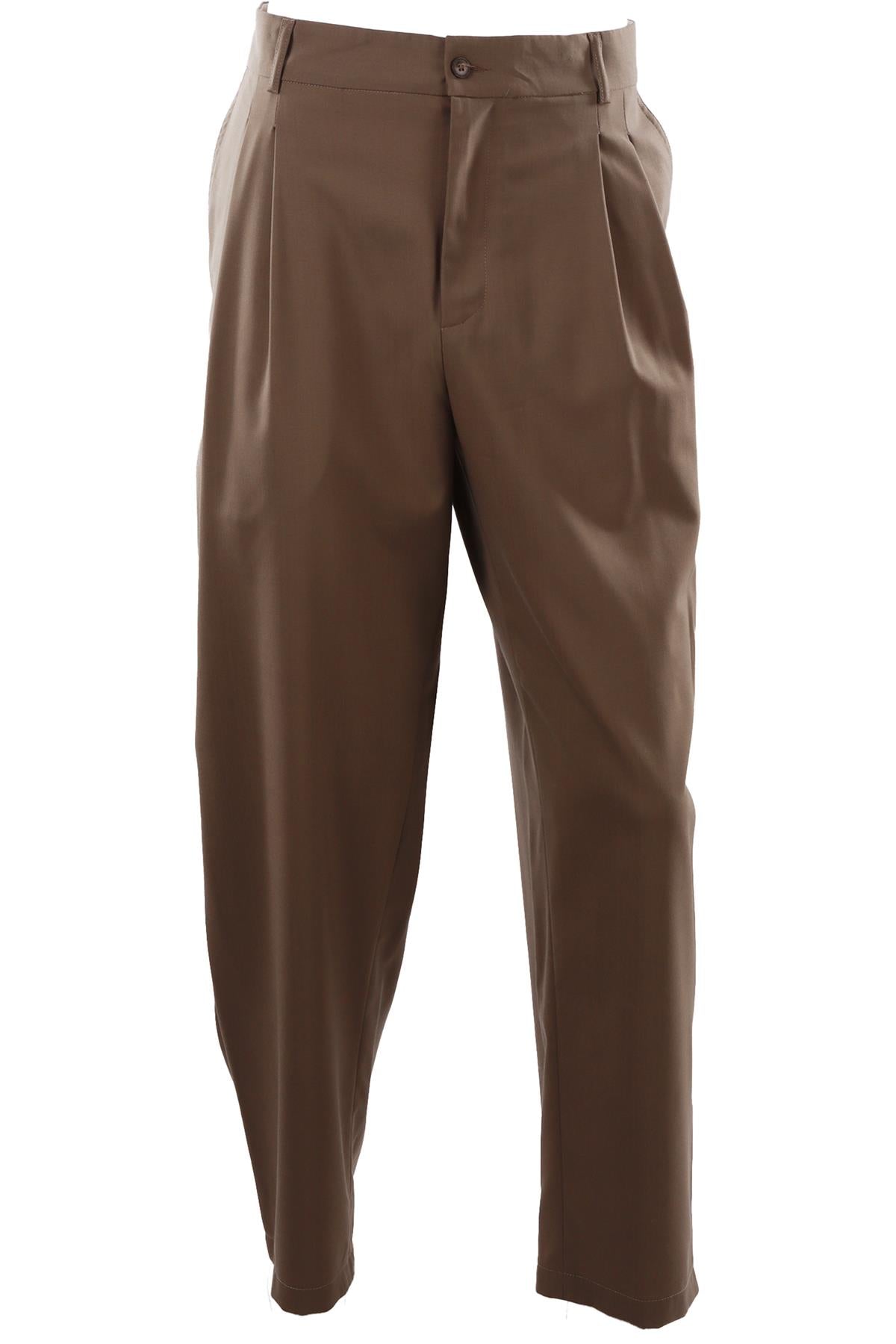 GREY LINEN STRAIGHT LEG PANTS