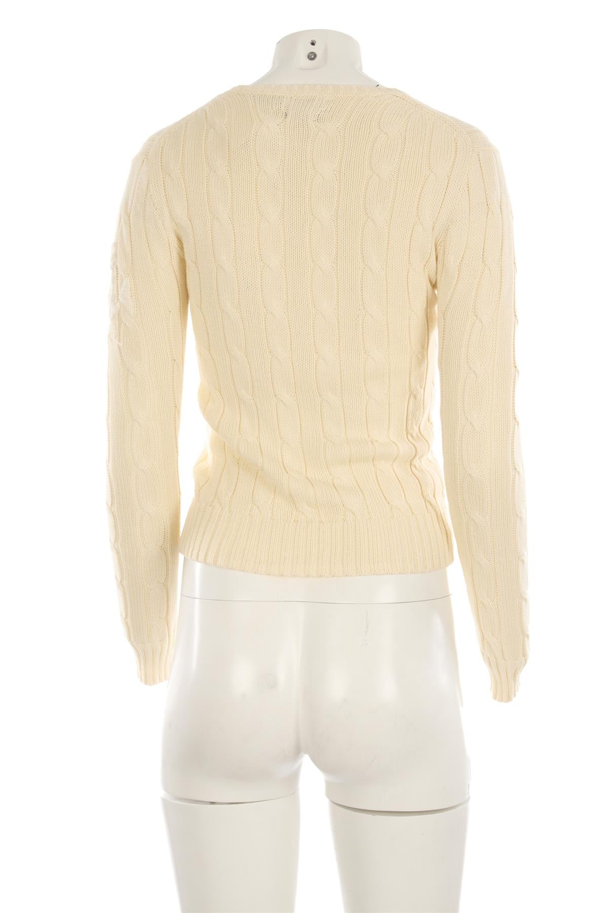 POLO RALPH LAUREN CREAM COTTON SWEATER XSMALL