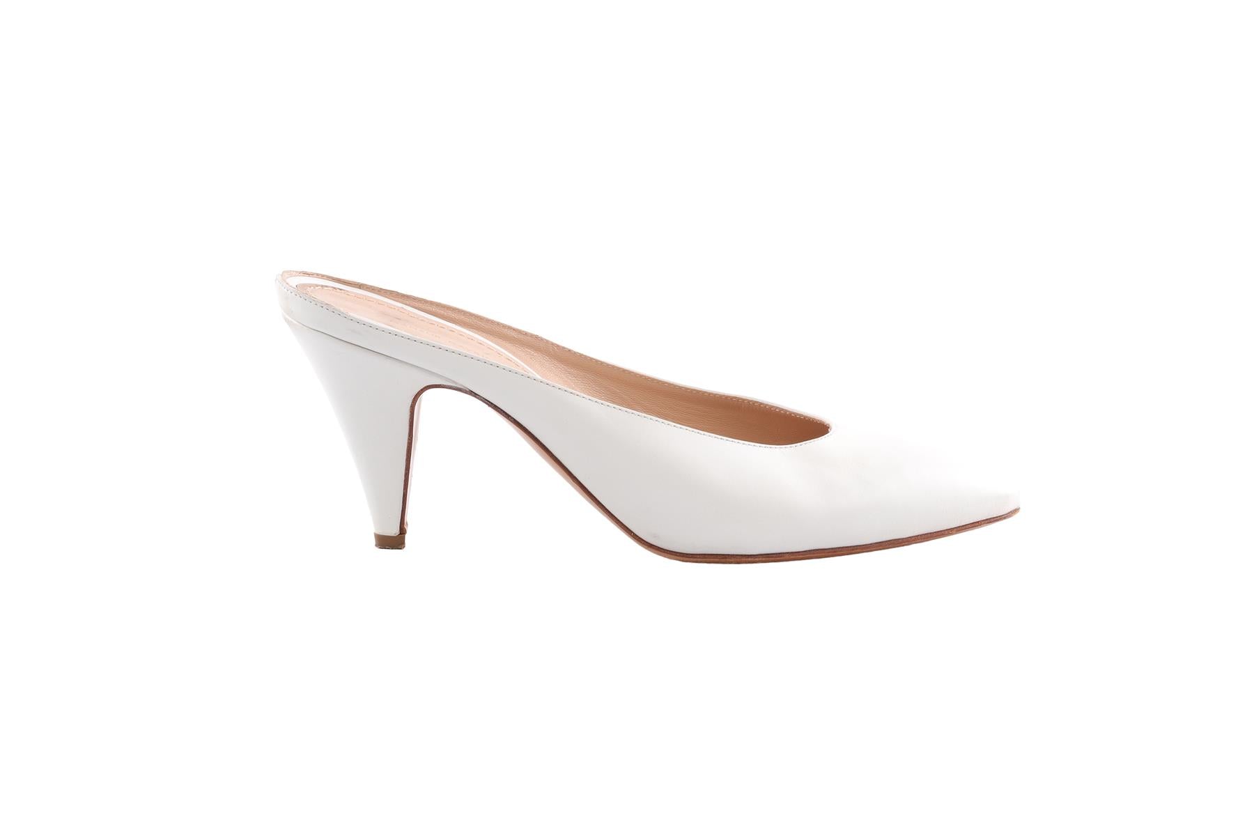 MANSUR GAVRIEL WHITE LEATHER MULES EU 38