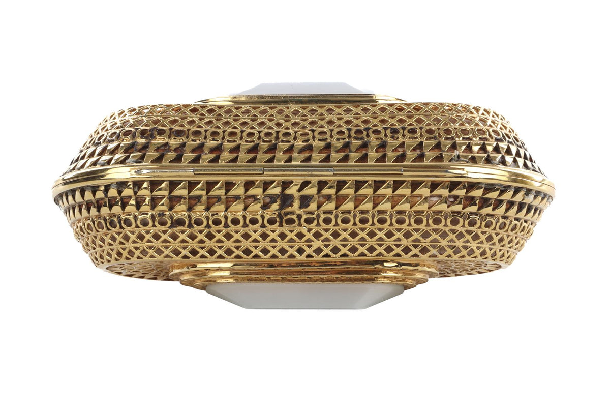 JIMMY CHOO GOLD METAL CLUTCH