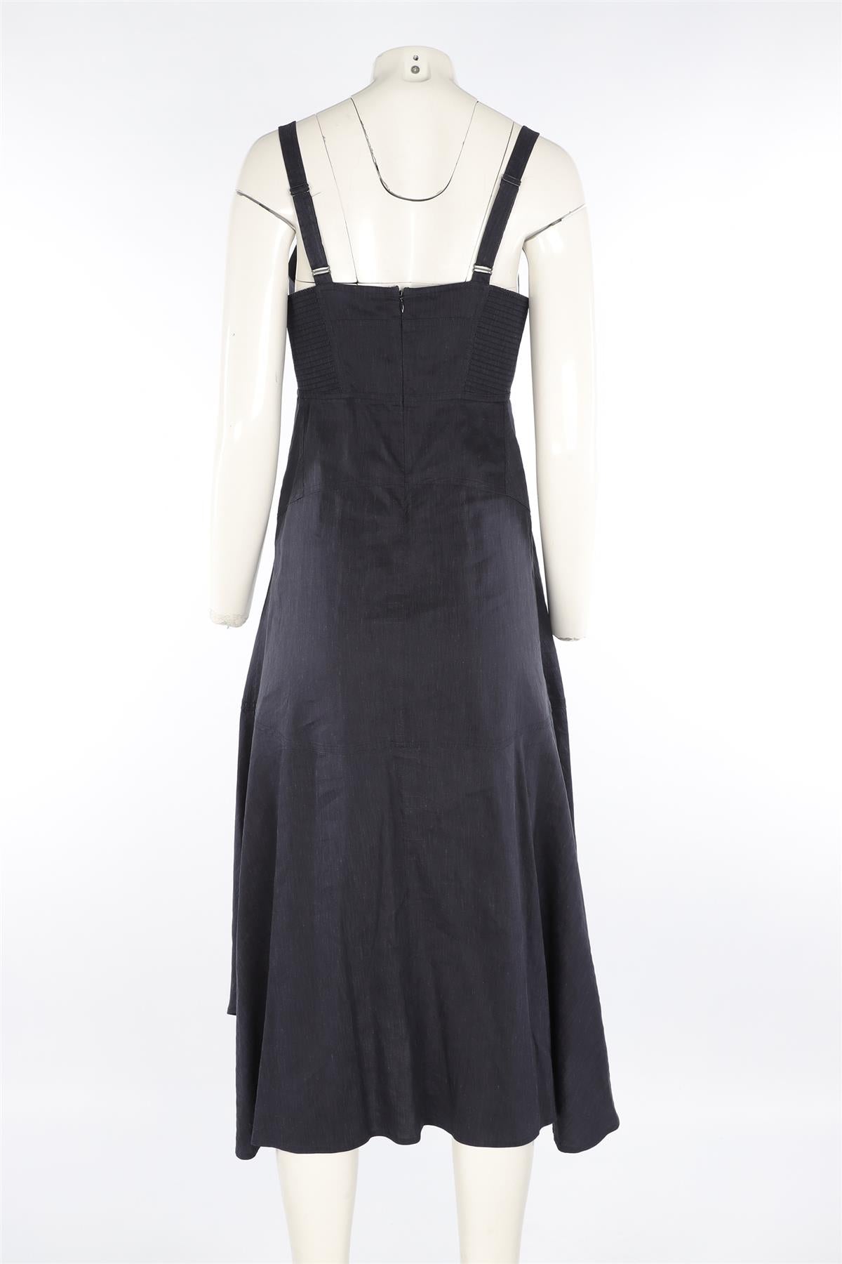 A.L.C. NAVY LINEN MAXI DRESS UK 8