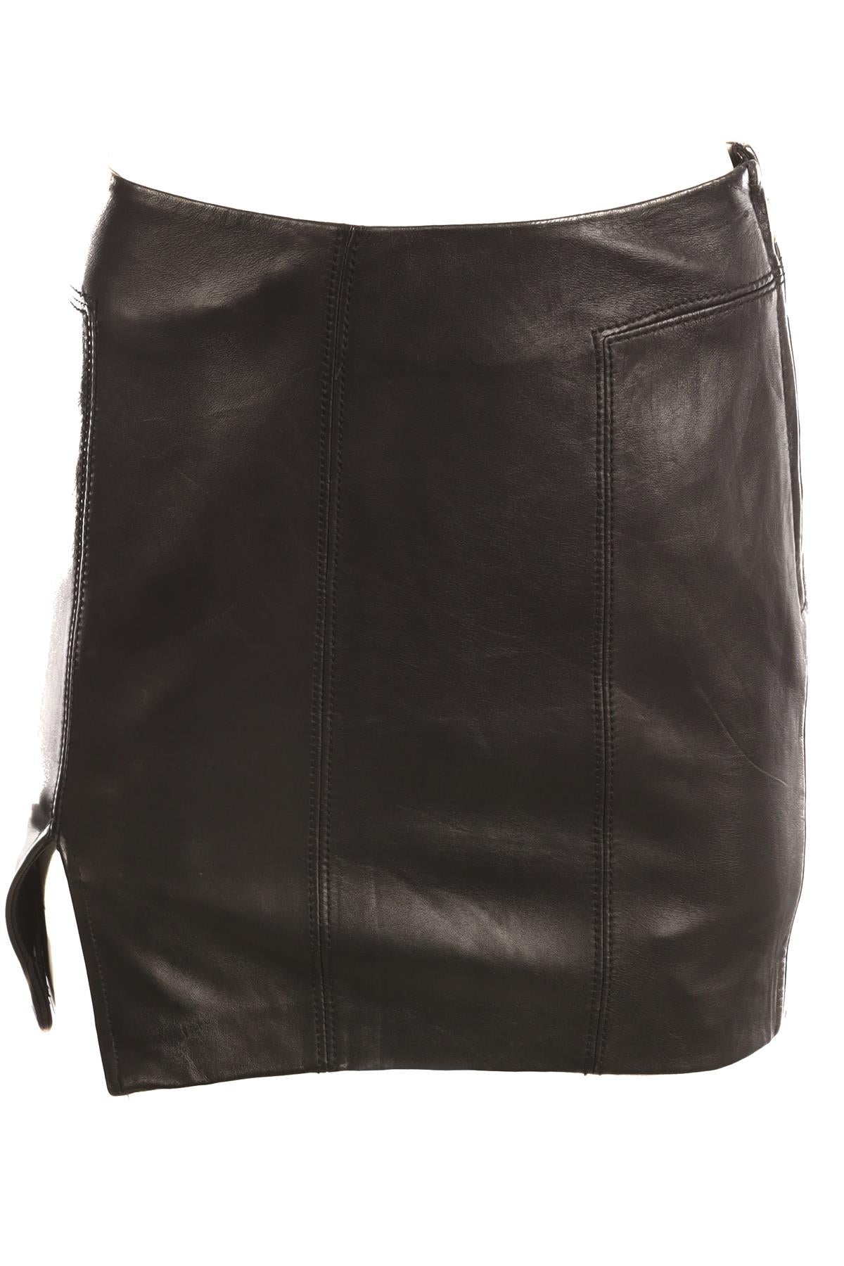REFORMATION BLACK LEATHER MINI SKIRT SMALL