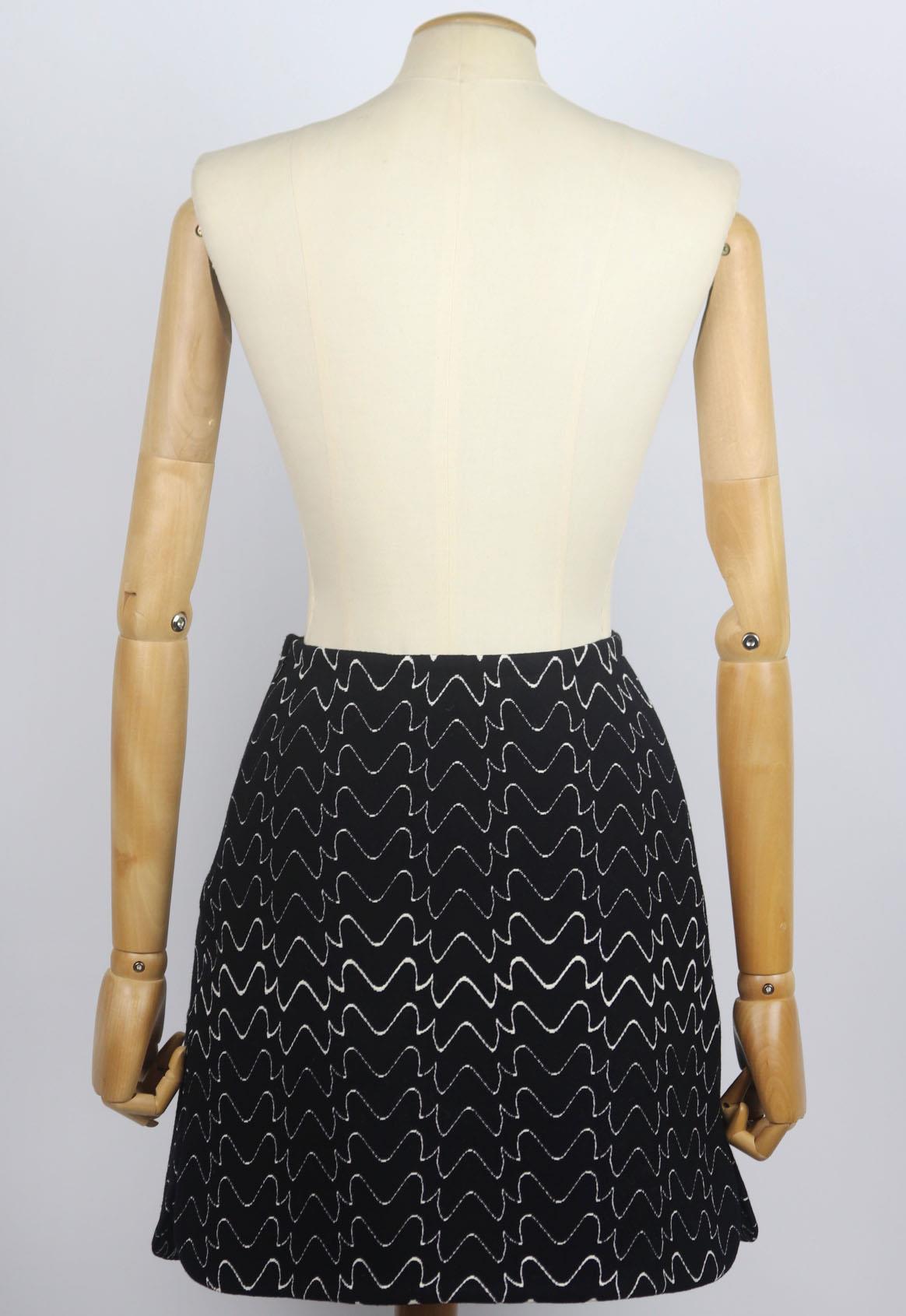 AZZEDINE ALAÏA JACQUARD KNIT MINI SKIRT FR 36 UK 8