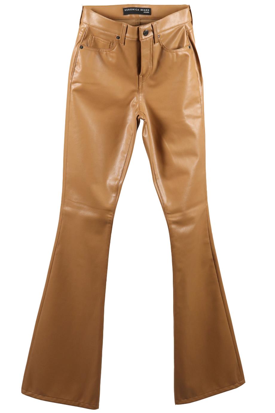 VERONICA BEARD FAUX LEATHER FLARED PANTS W24 UK 6