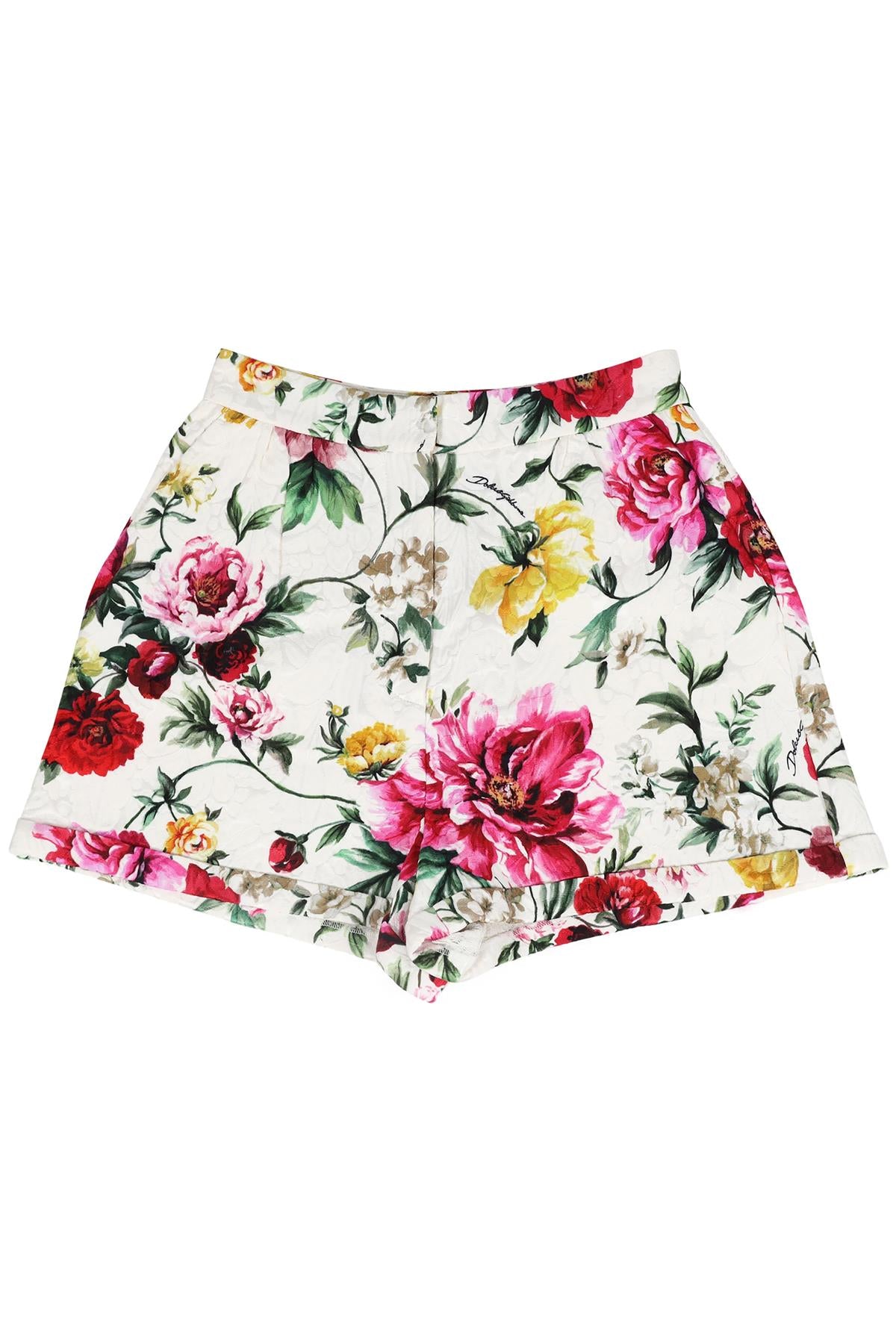 DOLCE & GABBANA FLORAL PRINT COTTON BLEND SHORTS IT 36 UK 4
