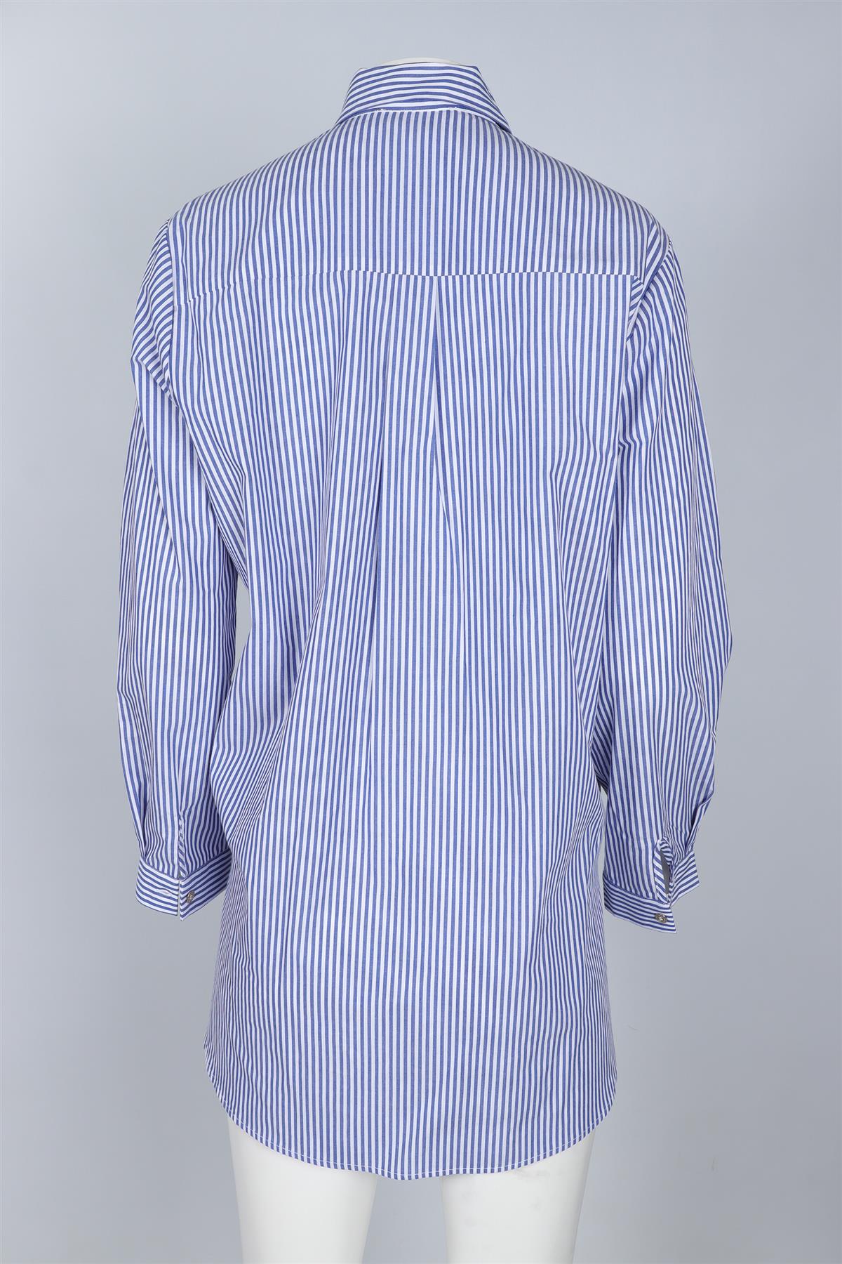 MELISSA ODABASH BLUE AND WHITE COTTON SHIRT MEDIUM