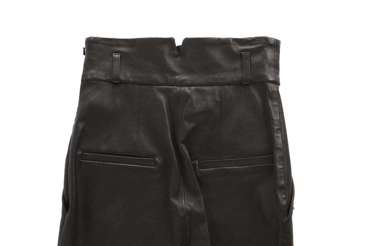 SKIIM BLACK LEATHER SKINNY PANTS FR 34 UK 6